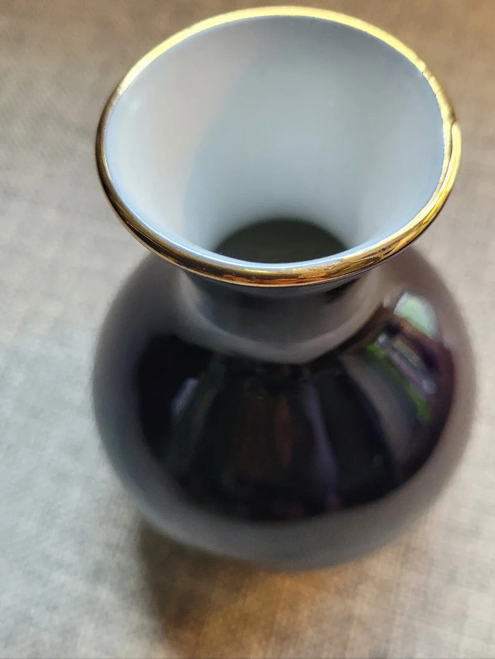 Lomonosov cobalt blue vase . Gold Rim And Base. Made In USSR.